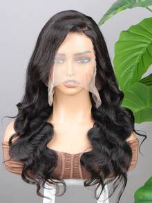 Tóc giả ren Body Wave phía trước bằng tóc thật đã nhổ sẵn 13x4 Tóc giả ren HD phía trước Tóc thật Tóc giả ren Body Wave tóc thật với tóc con Tóc giả không keo phía trước bằng tóc thật dành cho phụ nữ - màu đen - Xem 5