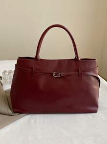 Niche Design 2024 Jesień/Zima Nowy styl PU Kotwica Czerwona Klamra Uchwyt Torba Tote, Swobodna Slouchy Minimalistyczna Torebka Do Pracy Dla Kobiet