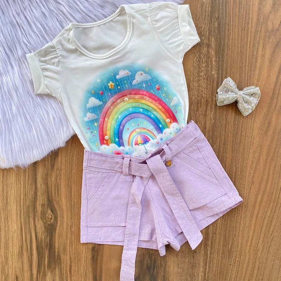 Children's Belt Set For Girls, 4 To 8 Years Old, Fashion Blogger - Màu tím - Xem 1