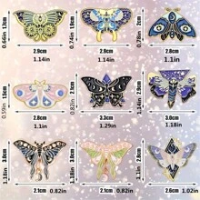 Set de 10 piezas/20 piezas de alfileres de solapa de esmalte con mariposas aleatorias - Alfileres de esmalte lindos para mochilas, alfileres de mariposa, alfileres de solapa para joyería de estilo steampunk para mujeres (colores/letras aleatorios)