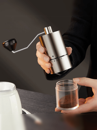 Stainless Steel Small Home Coffee Mill,Portable Burr Coffee Grinder,Perfect For Home ,Kitchen ,Camping, Travel, And Office Use - Back To School Coffee Bar Accessories, Ideal Holiday Gifts