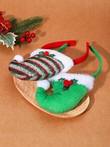 2pcs/Set Christmas Headpieces - Green & Colorful Jester Hat Elements - Seasonal Headband: Christmas Headband - Holiday Christmas Headpiece: Fashion Accessory