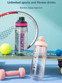 1PC/630ml-Large-Capacity Fitness Water Bottle - Drop-Proof And Leak-Proof Plastic Summer Cup - High Temperature Resistant Water Bottle For Boys - Portable Student Sports Cup - Fitness For Pregnant Women - Leak-Proof And Drop-Proof Plastic Cup - Men's And Women