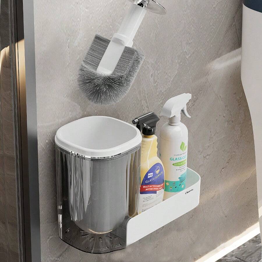 Luxury WallMounted Toilet Brush Set, Bathroom Cleaner, Long Handle