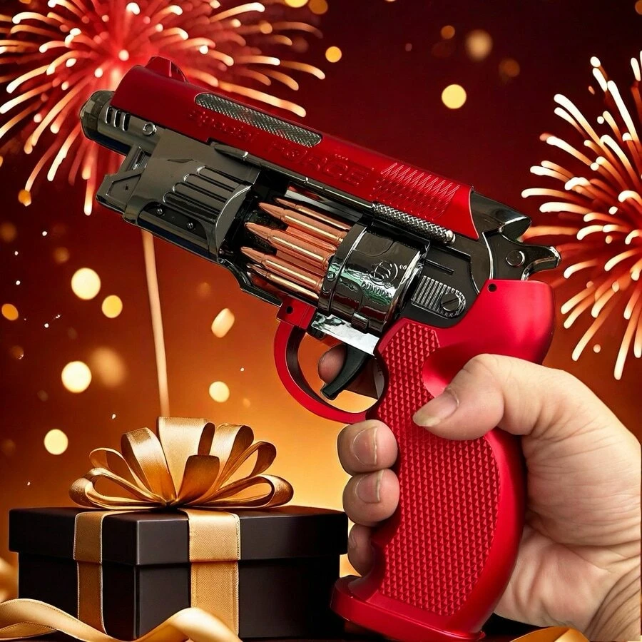 Non-Shooting Cool Sound & Light Vibrating Revolver Toy Gun, Random Color Delivery