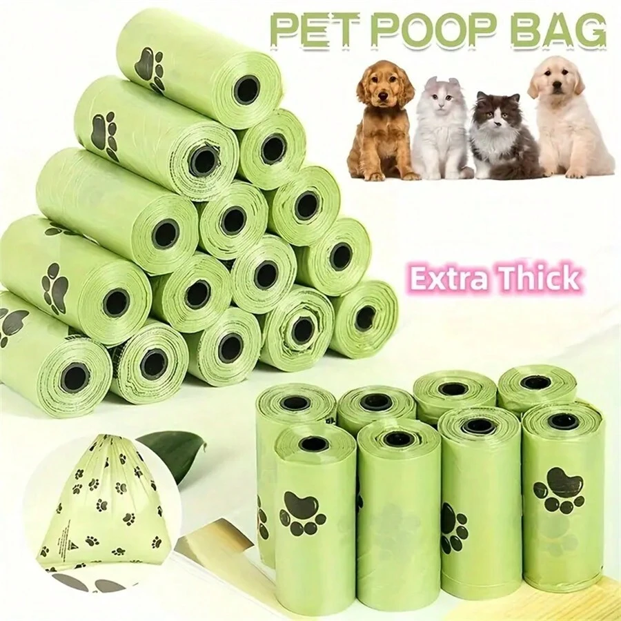 10 Rolls/150pcs Lavender Scented Dog Poop Bags, Paw Print Pet Waste Bag ...