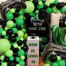 Bộ 121 bóng bay sinh nhật theo chủ đề trò chơi & vòng hoa - Bộ điều khiển trò chơi Bóng bay cao su màu đen và xanh lá cây cho tiệc trò chơi, tiệc độc thân, kỷ niệm, trang trí sinh nhật người lớn - Nhiều màu - Xem 5