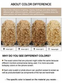 18 Inch Long Curly Wave Wig 1 PC Golden Wig With Bang Synthetic Wig 150% High Density Heat Resistant Fiber Breathable Rose Net Cap Versatile For Daily Wear And Halloween Party - Gold - View 10