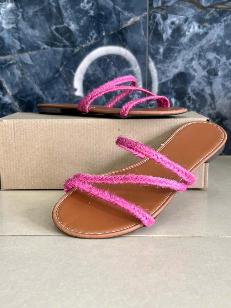 Women's Flat Sandals Stylish Comfortable Casual Little Toe 3 Straps Back Flip Flops Day Day - 粉色 - 查看 1