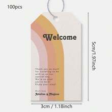 100pcs Custom Delicate Wedding Welcome Gift Tags Emerald Greenery Wedding Welcome Gift Tags Custom Wedding Favor Tags, Custom Personalized Thank You Gift Tags For Weddings, Birthday, Bridal Shower,Gala Night,Customized Wedding Crafts,Home Refresh,Festive Calendar - Multicolor - View 8