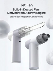 1 件电动空气除尘器，2 合 1 60W 手持无绳喷气式干燥机空气吹风机电动真空集尘器便携式可充电微型电动清洁器适用于键盘、气垫床、露营 - 灰白 - 查看 1