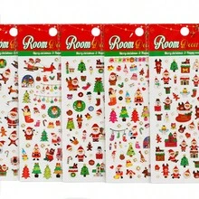 1 cái/3 cái/5 cái Nhãn dán hoạt hình Giáng sinh màu sắc ngẫu nhiên - Nhiều màu - Xem 1