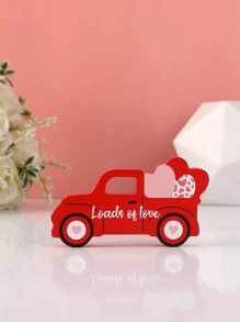1pc Red Wooden Romantic Car Decor With Heart Ornament, Suitable For New Year, Spring Festival, Home Decor, Spring/Summer Decor, St. Patrick's Day Decor, Easter Decor Best Gifts Valentine's Day Birthday - Multicolor - View 14
