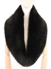 2-Layer Faux Fur Shawl - Soft & Cozy, Original Design, Handmade, Warm Hooded Cloak, Bridal Wedding Dress, Women Winter Accessory - A - View 17