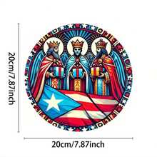 1 tấm biển trang trí bằng kim loại tròn 8x8 inch, vòng hoa theo chủ đề Hippie, phong cách cổ điển, in HD chất lượng cao, chống chịu thời tiết cho trang trí tường nhà, quán cà phê, căn hộ, nhà hàng và phòng khách, quà tặng lý tưởng cho ngày lễ và Ngày của Mẹ, thiết kế vị trí lỗ ngẫu nhiên - Nhiều màu - Xem 5