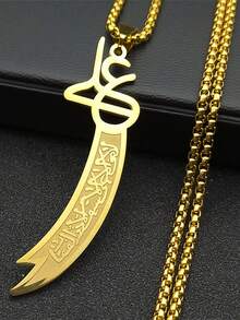 Sword Shape Hollow Pendant Gold/Silver Color Stainless Steel Sword Necklace Fashion Gorgeous Gifts For Men And Women
