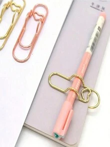 10个随机颜色金属笔夹，多用途笔夹，笔记本书签，回形针，笔插，固定笔夹，笔配件 - 彩色 - 查看 6