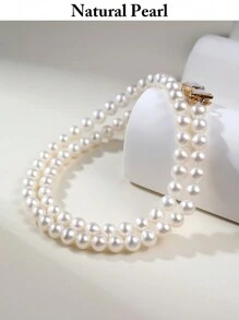 mufan 1pc Natuurlijke gekweekte zoetwaterparelketting, 925 sterling zilver hypoallergeen, geschikt voor dagelijks gebruik, dates, feesten, reizen, bruiloften, luxe sieraden cadeau met geschenkdoos voor vrienden