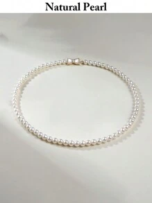 mufan 1pc Natuurlijke gekweekte zoetwaterparelketting, 925 sterling zilver hypoallergeen, geschikt voor dagelijks gebruik, dates, feesten, reizen, bruiloften, luxe sieraden cadeau met geschenkdoos voor vrienden