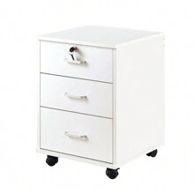 CLIPOP 3-Drawer Office Storage Cabinet, Small Mobile Storage Cabinet On Casters, Document Storage With Lock For A4 Workstation Hanging Files - 白色 - 查看 1