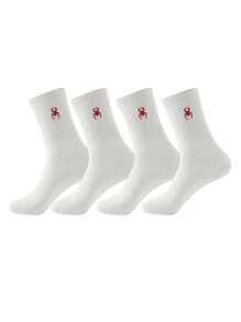 4 Pairs Unisex Crew Socks, Spider Web Design, Solid Color, Fashionable, Moisture-Wicking, Suitable For Any Shoes, Back To School, Fall, Halloween - Multicolor - View 6