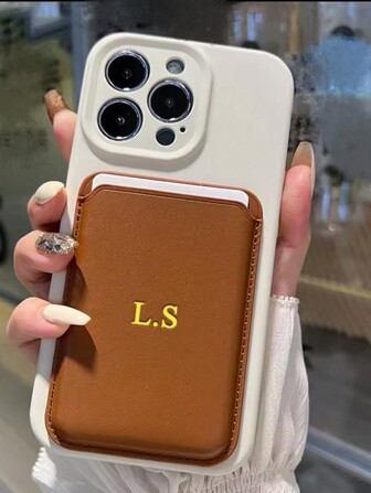 Personailze Custom Name Magsafe Magnetic Leather Wallet Card Holder Compatible With Iphone 14 Pro Max 13 12 11 Card Clip Phone CaseClip Phone Case