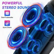 High Bass Ultra Loud TWS Bluetooth Speakers Outdoor Portable Wireless Subwoofer - Default - View 6
