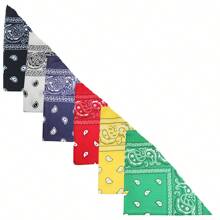 10-Pack Paisley Cotton Dog Scarf Triangle Bibs  - XL And Washable - Campur Warna - View 2