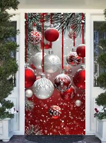 1 pezzo, Ghirlanda di campanelle di Natale di lusso, Decorazione per porta in polietilene da 35x70,8 pollici, Telo di sfondo per Buon Natale, Copertura per foto appesa, Decorazione per l'ingresso di casa, Adatto per decorazioni natalizie e scene di carnevale per il nuovo anno, Decorazioni per la casa, Decorazioni natalizie, Decorazioni per la stanza d'inverno