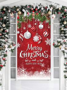 1 pezzo, Ghirlanda di campanelle di Natale di lusso, Decorazione per porta in polietilene da 35x70,8 pollici, Telo di sfondo per Buon Natale, Copertura per foto appesa, Decorazione per l'ingresso di casa, Adatto per decorazioni natalizie e scene di carnevale per il nuovo anno, Decorazioni per la casa, Decorazioni natalizie, Decorazioni per la stanza d'inverno