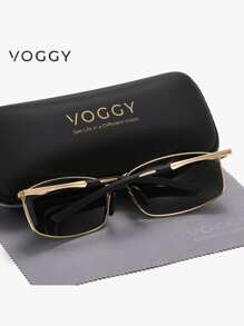 VOGGY 时尚简约复古金属偏光装饰眼镜，男士，适合运动、驾驶、户外、骑行、钓鱼、度假、旅行、派对、装饰道具，夏季海滩度假、户外、旅行的礼物 - 彩色 - 查看 3