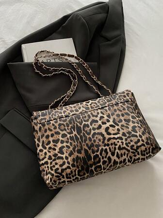 时尚豹纹大容量休闲手提包，时尚豹纹女式钱包豹纹回归