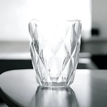 Jogo 6 Copos Vidro Diamond 270ml Linha Premium Luxo Copos Reforçados Vidro Grosso Água Suco Drinks Mesa Bar Elegante