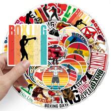 50pcs Boxing Sports Graffiti Stickers, Personalized Cartoon Sports Decor For Phone Case, Luggage, Skateboard, Suitable For Laptop, Water Bottle, Toy Stickers,School Supplies,Back To School