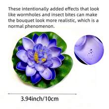Flor de loto artificial flotante de espuma con hoja de ninfea, decoración realista perfecta para estanque de jardín doméstico, decoraciones de , regalos - Multicolor - Ver 5