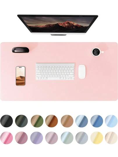 1Pc Leather Desk Pad Protector, Office Desk Mat, Large Mouse Pad, Non-Slip PU Leather Desk Blotter, Laptop Desk Pad,Coaster, Table Mat,Waterproof Desk Writing Pad For Office And Home,Environment Protection Eye Protection,Big Size