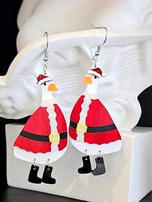 2 Bông tai hình mũ Giáng sinh thời trang và cá nhân hóa, Bông tai hình động vật dễ thương cho phụ nữ, Thích hợp cho các bữa tiệc và buổi tụ họp ngày lễ, Quà tặng trang sức Giáng sinh - Nhiều màu - Xem 7