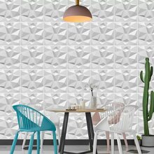 36/30/12 Piezas Paneles Decorativos 3D, 30 * 30CM Paneles Decorativos 3d para Paredes, Paneles PVC Impermeables Papel Pintado 3D Panel de Pared 3D para Hogar, Oficina, Decoración de Interiores etc (Negro/Blanco) - Blanco - Ver 10
