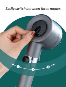 1 bộ vòi sen có ống dài 1,5m và giá đỡ vòi sen có ba cấp độ có thể điều chỉnh - Một bộ vòi hoa sen màu xám súng - Xem 3