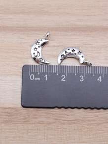 30pcs/Bag 12x19mm Moon Stars Charms Pendant For DIY Jewelry Making Accessories Jewelry Findings DIY Necklace Making DIY Keychain Making Handmade Craft - Moon - View 3