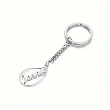 1 件定制雕刻不锈钢钥匙扣 - 个性化水滴名牌，时尚女士字母吊坠 - 多色 - 查看 11