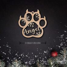 1 Stück personalisierte Haustier-Pfotenmuster-Text Hängedeko, Hunde-Pfoten-Hängedeko, Katzen-Schlüsselanhänger, Knochen-Schlüsselanhänger, personalisierte Hängedeko mit Namen, personalisierte Hänge-Ornamente mit Namen, Weihnachtsgeschenk, personalisierter Holzartikel, Schlüsselanhänger, Anhänger, geflochten, Holz, Glocken, das perfekte Geschenk für sie