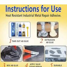 Bộ keo sửa chữa đa năng: Keo chống thấm AB Glue, Keo sửa chữa đúc kim loại, Keo hàn Magic để sửa chữa mọi bề mặt kim loại - Xám - Xem 6