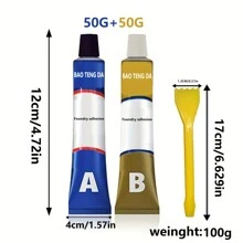 Bộ keo sửa chữa đa năng: Keo chống thấm AB Glue, Keo sửa chữa đúc kim loại, Keo hàn Magic để sửa chữa mọi bề mặt kim loại - Xám - Xem 9