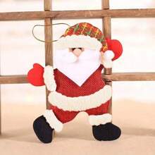 Christmas Decorations, Christmas Tree Accessories, Christmas Fabric Small Doll Pendant, Dancing Old Man, Snowman Doll, Small Pendant, Cartoon Santa Claus Plush Pendant Santa Claus Hairball Keychain, Christmas Gift, Cute Christmas Decoration Bag Charm - Multicolor - View 5