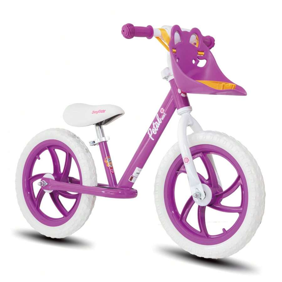JOY STAR JOYSTAR Roadster 12"14" Kids Balance Bike For 2-6 Years Old Boys & Girls, Lightweight Toddler Balance Bike With Footrest, Handlebar Basket Or Doll Seat, Black/Pink/Purple/Blue/Red