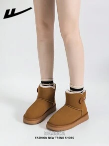 WARRIOR WARRIOR Women 1 Pair Snow Boots Slip-On Design Plush Lining Thick Sole Winter Boots, Outdoor Wear Warm Boots