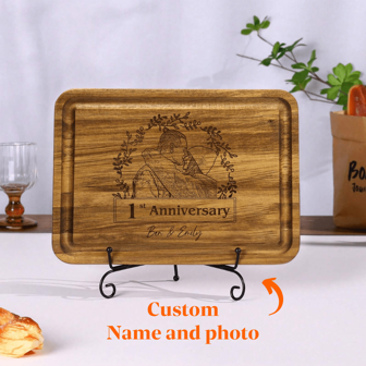 Tábua de corte de 1 peça, tábua de corte de madeira, personalização de nome e texto com imagem, utensílios de cozinha personalizados, sem odor, adequada para cozinha, festa ao ar livre, tábua de corte grossa para cortar vegetais (disponível em uma variedade de tamanhos e designs), adequada para presentear, presentes de aniversário, presentes de Natal, presentes de aniversário - estilo simples de aniversário