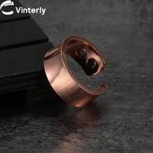Pure Copper Magnetic Rings For Men Health Energy Finger Open Cuff Adjustable Jewelry High Magnet Resizable - Red - View 1