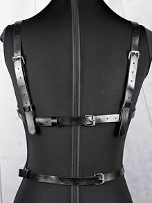 1 pieza Corset gótico sexy para mujer, adecuado para discoteca, rave, fiesta y ocasiones festivas - Negro - Ver 7